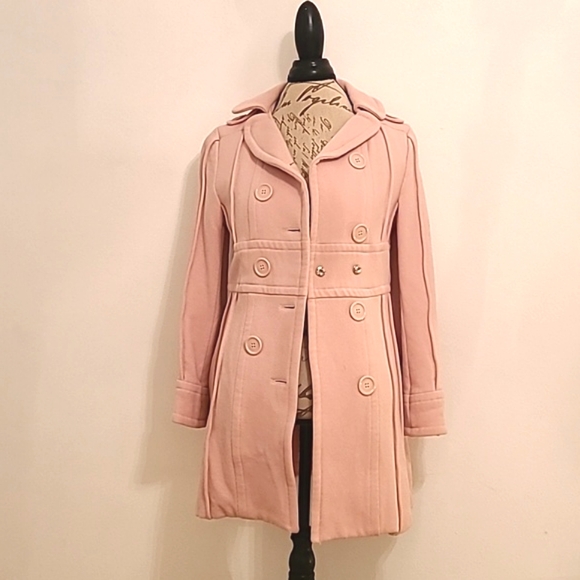 Marc Jacobs Blush Pink Wool Pea Coat Jacket S Small - Picture 1 of 5